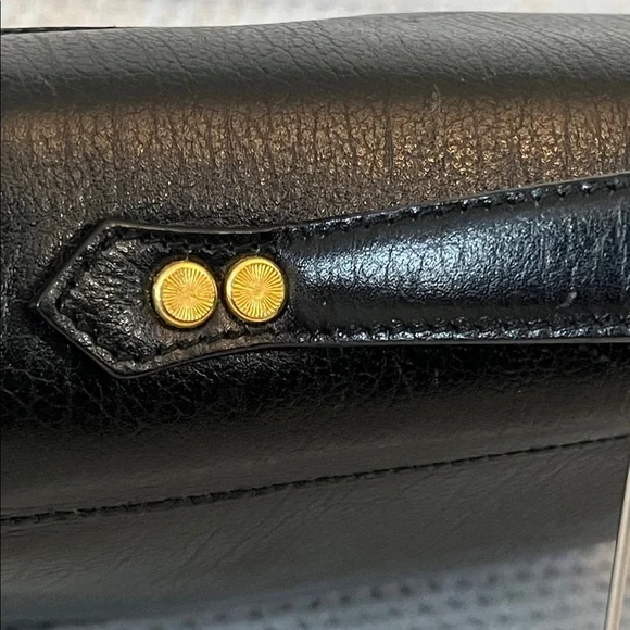 Bally Black Leather Briefcase with Gold Accents - Picture 11 of 16